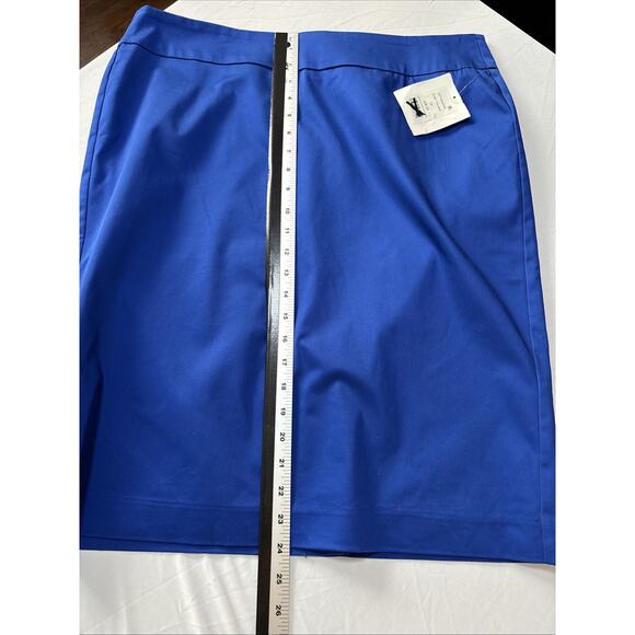 89th + Madison Women's 14 Stretch Pencil Skirt Surf the Web Cobalt Blue Business - Picture 6 of 6